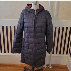 MICHAEL MICHAEL KORS Gray  Packable Down Fill Hooded Puffer Size Medium